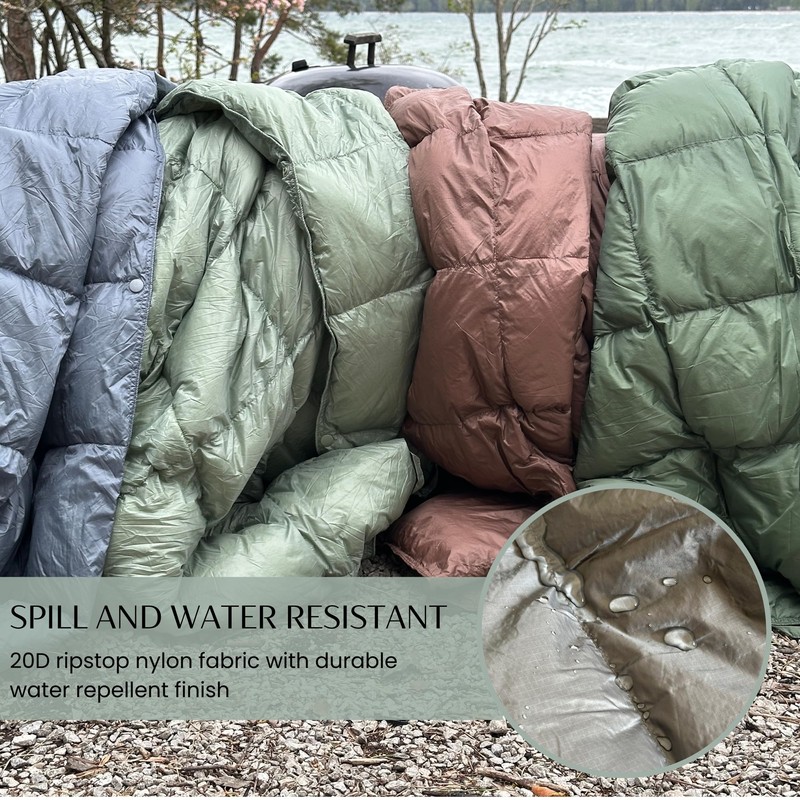 Down Camping Blanket with Footbox - Packable Warm Puffy Ultralight
