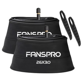 FANSPRO 2 Pack 26 Inch Fat Bike Tubes, 26x3 Heavy Duty Bicycle Tube with 2 Tire Levers, 26 x 3.0 AV 32mm Schrader Valve Premium Butyl Inner Tube for EBike, Electric/Mountain Bike
