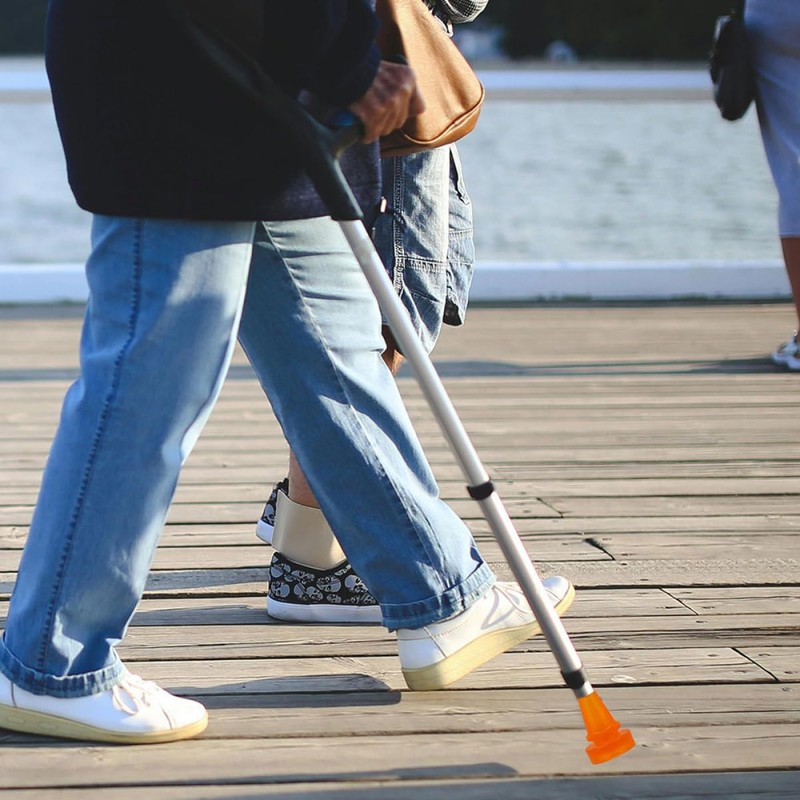 KICHOUSE Elderly Comfortable Crutch Foot Pad Plastic Cane Tips Non-Slip