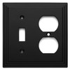 Cosmas 25068-FB Flat Black Single Toggle/Duplex Combo Electrical Outlet Wall