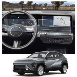 CDEFG 4PCS for 2024 2025 Hyundai Kona 12.3” Screen Protector for 2024 2025 Kona SX2 Accessories Screen Cover Center Touch Screen Digital Instrument Panel Display Guards