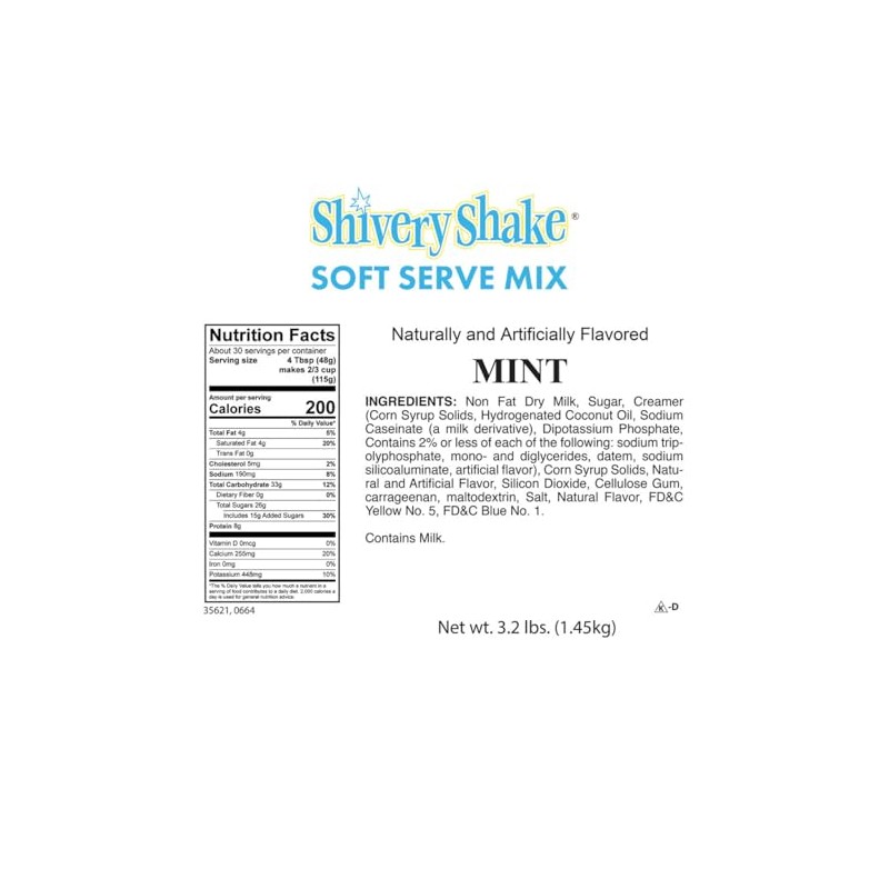 Shivery Shake Mint Soft Serve Ice Cream Mix