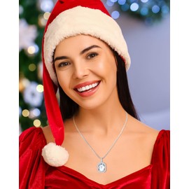 Silver Dimond Necklace for Woman Birthstone Crystal Jewelry Gifts for Wife Girlfriend Mom Daughter Anniversary Ideas for Her Womens Gifts for Christmas Mother’s Day Valentine’s Day Presents-April