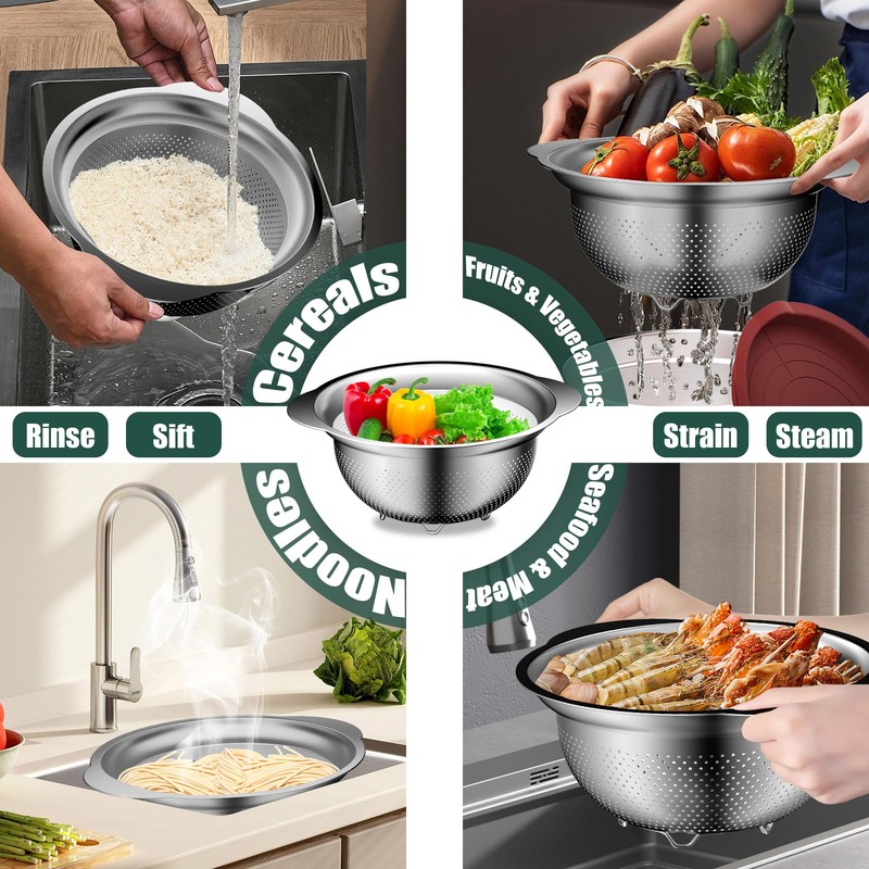 Mixing Bowls with Airtight Lids Set, 4 Stainless Steel Bowls