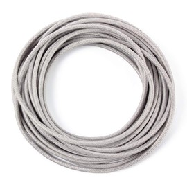 32.8ft Fabric Cloth Covered Round Wire,PRUNLLA Vintage 18/2 Industrial Electrical Lamp Cord, 18-Gauge Antique Style for Retro Lamp, DIY Projects (Grey and White)