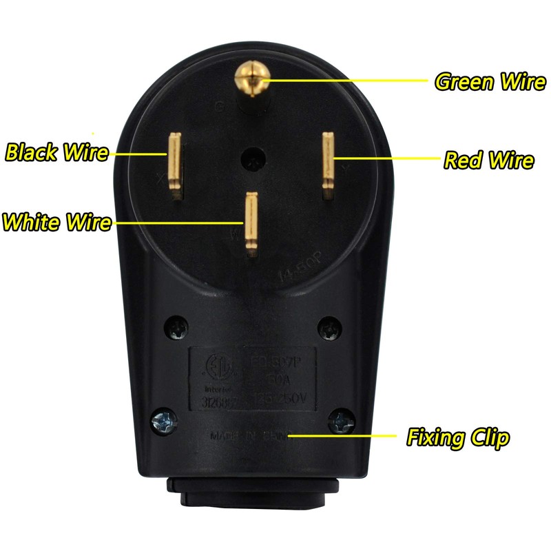 50 Amp Female 6-50P Plug & 6-50R Receptacle Set for