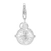 925 Sterling Silver Floral Bell Clip On Charm Lobster Clasp