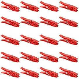 20 Plastic Clothes Pegs Clothes Line Socks Towels Red