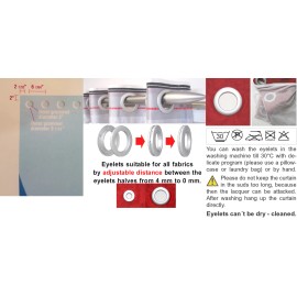 MICRON CLEAR PLASTIC-ROUND CURTAIN GROMMET; PLAIN WASHER #15 (ID: 50mm) (12pcs)