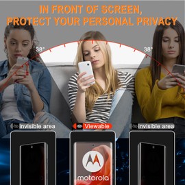 MiKoyi Privacy Screen Protector for Motorola Moto G85 5G, TPU Privacy Screen Protector, Anti-Spy Camera Protection, Scratch-Resistant, 9H Hardness, Pack of 2 + 2