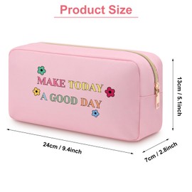 Motivational Makeup Bag for Women Girls Make Today a Good Day Oxford Cloth Cosmetic Bag Inspirational Encouragement Gifts for Women Coworker Friend Positive Gifts Zipper Pouch Travel Toiletry Bag