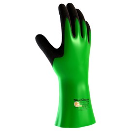 ATG 56-635/S Maxichem, Nylon/El Liner, Grn/Blk. Nitrile Blnd, Full Coat, 14 In. Green S