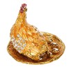 Golden Hen Figurine Trinket Boxes Handcraft Exquisite Small Jewelry Box