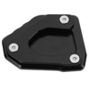 Black Motorcycle Kickstand Extension Plate Aluminium Alloy Side Stand Enlarger