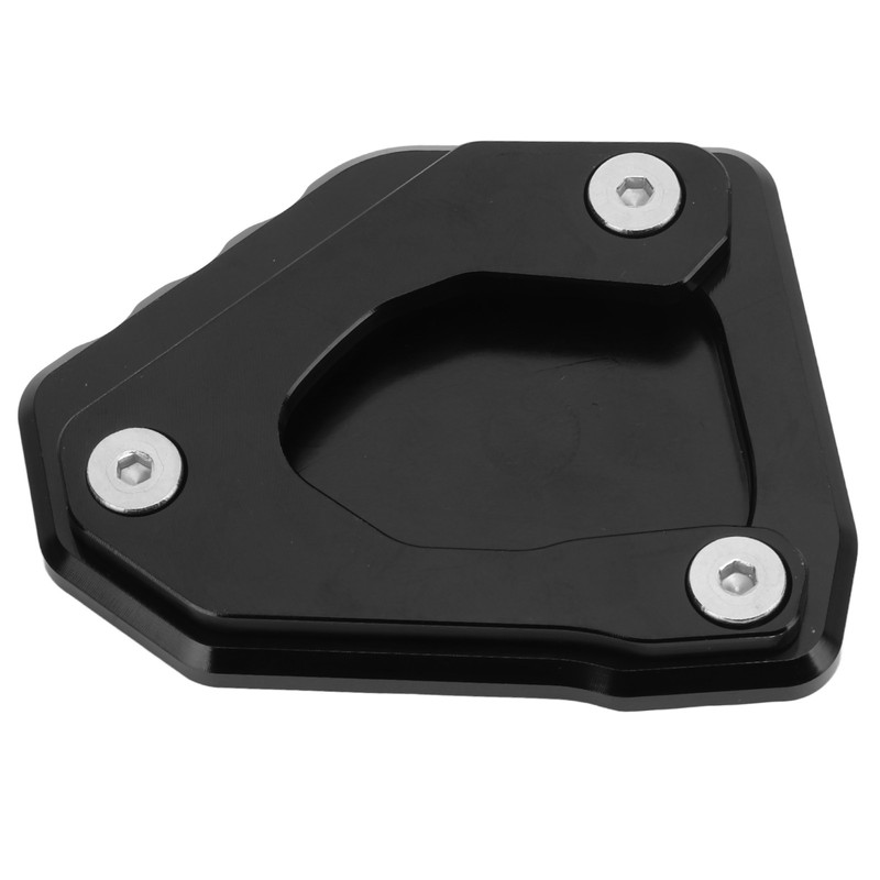 Black Motorcycle Kickstand Extension Plate Aluminium Alloy Side Stand Enlarger