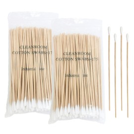 YUESUO 200Pcs 6 Inch Cotton Swabs with Long Wooden Handles, Dedicated Single-head Wipe Cotton Tipped Applicator Suitable for Cleaning (Small)