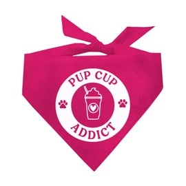 Pup Cup Addict Pupuccino Dog Bandana (Hot Pink, OS 1106)