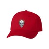 One Size Red Baseball Flaming Skull Embroidered Dad Hat Structured