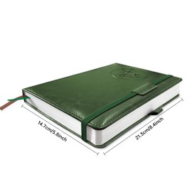 Mlife Notebook Journal for Women Men,256 Pages A5 Hardcover Leather Journaling Notebooks for Work,lined journal/notebook with 100Gsm Paper,Pen Holder and inner pocket 5.8"×8.4"(Green)