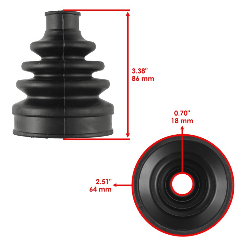 Caltric 2 Front Axle Inner Outer CV Boot Kit for