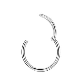 JOFUKIN 18G Nose Ring Septum Clicker Helix Earrings Hoop 316L Steel Silver 6mm 1pcs