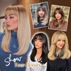 FESHFEN Long Wigs with Bangs, Synthetic Natural Looking Layered Straight