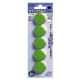 コクヨ カラーマグネット 直径30mm 5個パック 緑 マク-30NG