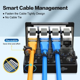 Enmane 4 Port Patch Panel CAT6A Keystone Patch Panel Shielded Network Patch Patch for Home/Office (1U 4Port, CAT6A)
