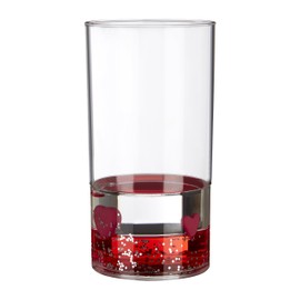 Premier Housewares Acrylic Tumbler with Floating Hearts, Clear/Red, 7 x 7 x 12 cm