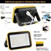 T-SUN 2PCS Rechargeable Work Light LED Battery Flood Light Outdoor