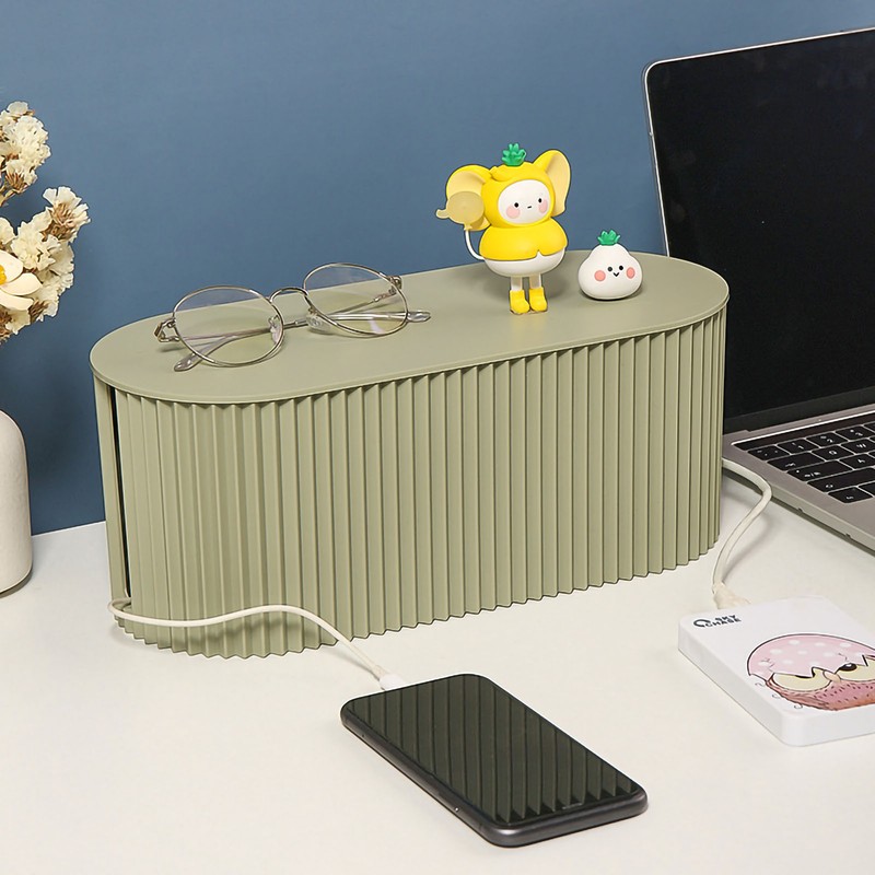 Cable Organizer Box Large Capacity Durable ABS Detachable Cover Insulated
