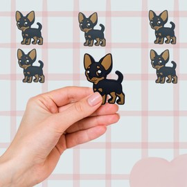 TCHARIRY Black Chihuahua Dog Shoe Charms - Cute Animal Decoration Charms Gift for Boys Kids Teens and Adults - Set of 5