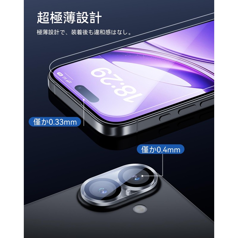 NIMASO Glass Film (2pcs) + Camera Film (2pcs) Protective Film