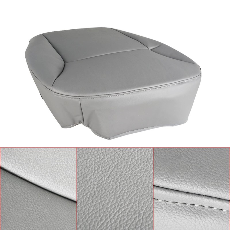 WFLNHB Driver Side Bottom Seat Cover Gray Leather Replacement for