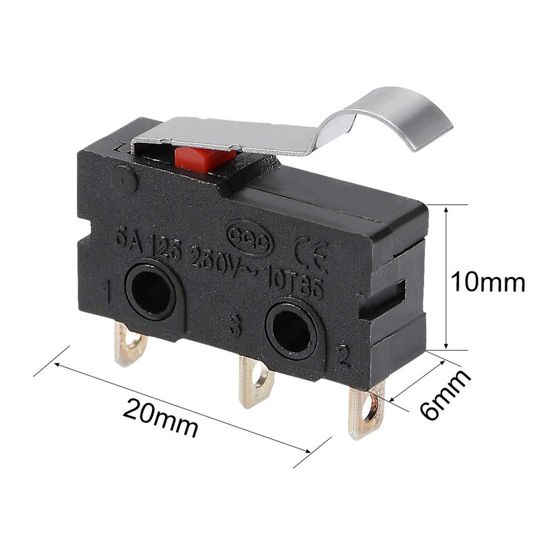 sourcing map 5pcs 3 Pin Mini Micro Limit Switch Long
