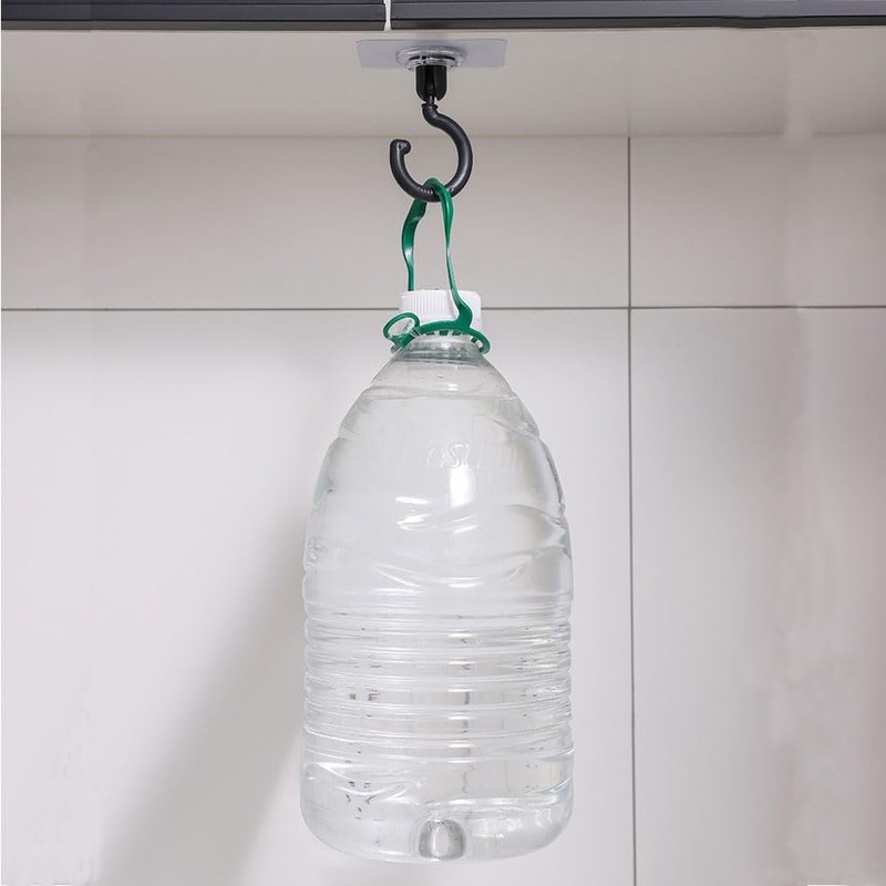 X-SHIYUN 4 Pack 360°Rotating Ceiling Adhesive Hook，Wall Adhesive Hooks，Waterproof Bathroom