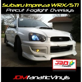 JDMFV 2004 2005 WRX STi PRECUT JDM Yellow Fog Light Overlays TINT Wrap Covers