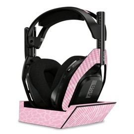 MightySkins Carbon Fiber Skin Compatible with Astro A50 Wireless Headphones + Base Station (Gen 4) - Pink Giraffe | Protective, Durable Textured Carbon Fiber Finish | Easy to Apply | Made in The USA