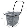 Readsky 4-Pack Plastic Rolling Shopping Basket with Handles, Shopping Cart