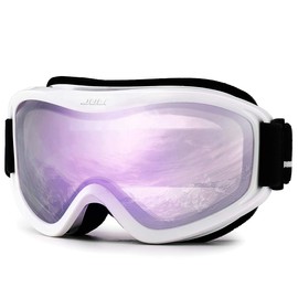 JULI Snowboard & Ski Goggles - Premium Snow Goggles（Arctic White /Purple Sapphire）