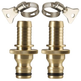 Gorilla Easy Connect Quick Connect Garden Hose Repair Kit Barbs With Integrated Male Quick Connector and Included Hose Clamps