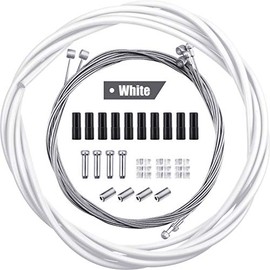 4 Pieces Brake Cable Universal Bike Inner Brake Cable Housing Kit Bicycle Brake Cable Replacement for Mountain and Road Bike Gear Kit (White)