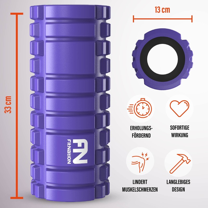 Fit Nation Fascia Roll – Foam Roller Set for Self-Massage