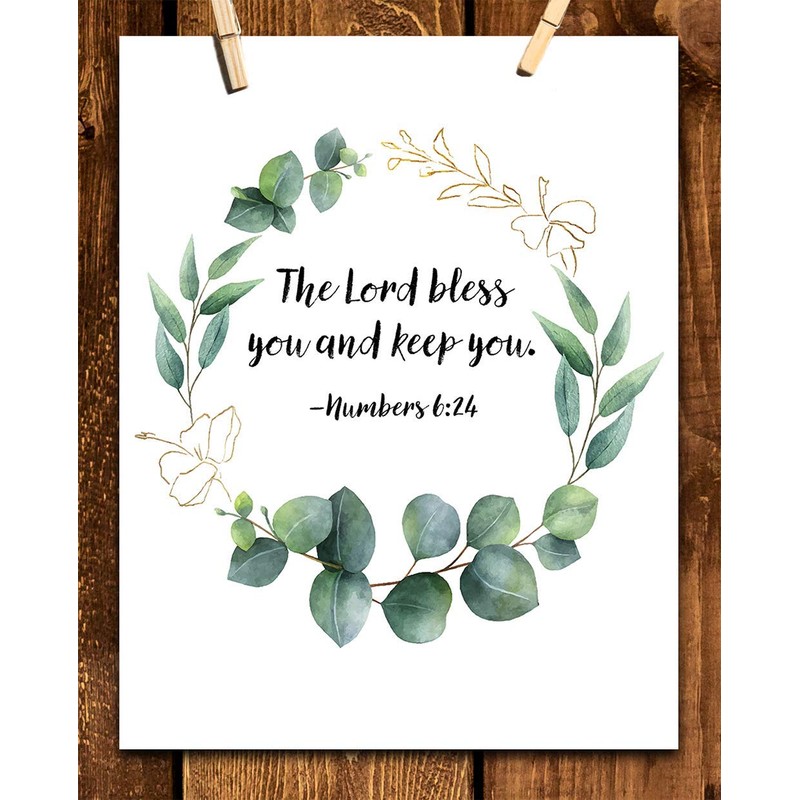 Numbers 6:24"The Lord Bless You and Keep You." Eucalyptus Botanical