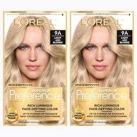 L'Oréal Paris Superior Preference Fade-Defying + Shine Permanent Hair Color, Light Ash Blonde (2 Count) Hair Dye
