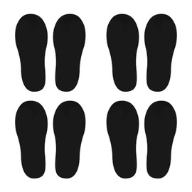 PATIKIL 150x59mm Footprint Floor Stickers 4 Pairs PVC Small Shoes Footprint Floor Wall Stair Stickers for Home Classroom Decoration Black