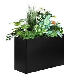 Talustool Heavy-Duty Steel Planter Box 38”x12”x30”, Rust-Resistant Large Outdoor & Indoor Plant Container, Metal Garden Box with Drainage Holes & Reinforced Edges