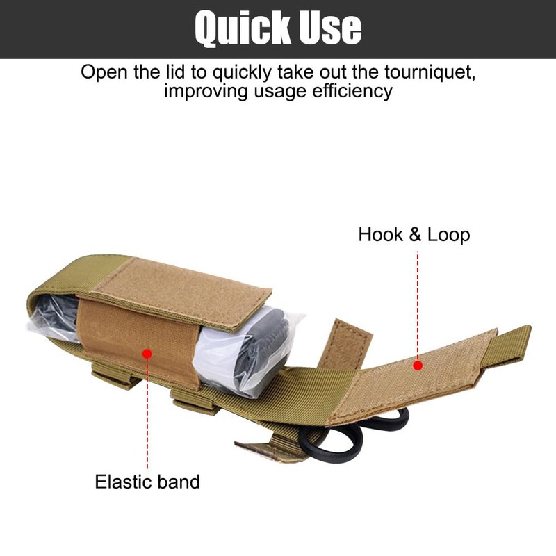 Tactical Tourniquet Pouch, Elastic Tourniquet Holder Holster Molle Flashlight Holster