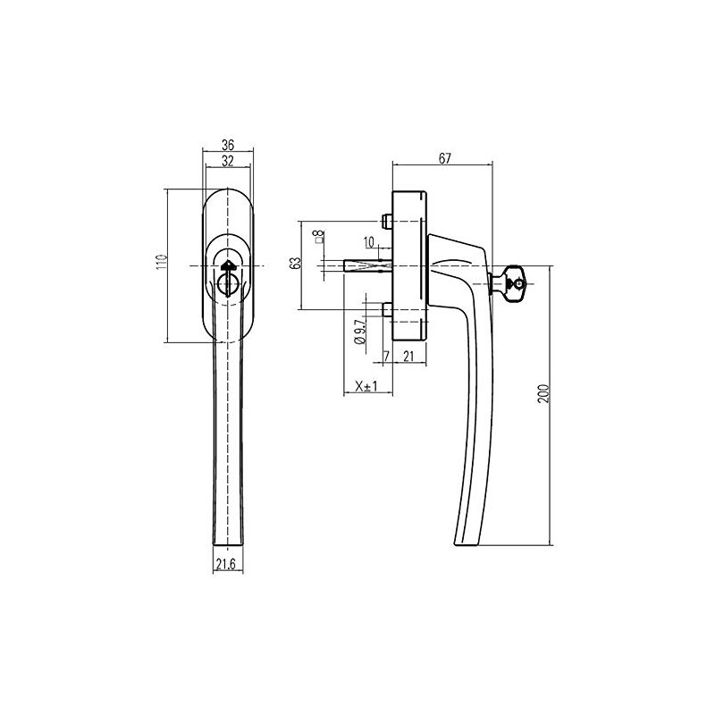 Roto Original Line Patio Z Grip with Logo, Lockable, Colour