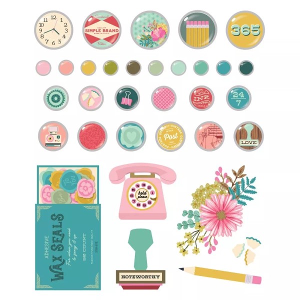 Simple Stories Noteworthy Decorative Brads